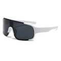 Gafas de sol deportivas blancas de pantalla grande para ciclismo running esquí antiviento - Solo Gafas / Montura Blanco Mate Lente Gris