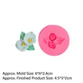 Pink round silicone mold for DIY rose flowers and calla lilies with finished craft - 2# Composite Flowers / Pink