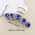 Detail showing 8cm evil eye acrylic hair claw clip with dimensions and 21.8g weight - 8cm 5-Round Eye Claw Clip