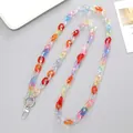 Bunte 120cm Acryl-Handykette zum Umhängen mit 14x19mm Gliedern und Metallverschluss - K2054 Transparent Gradient - Ovaler Verschluss