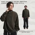 Maglia uomo a maniche lunghe verde grigiastro in tessuto spazzolato termostatico - S / Verde Grigio