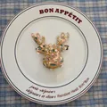 Sparkling champagne gold deer head sequin ornament for Christmas decor 8x8cm - Deer Head-01 (1pc)