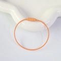 Orange color coated steel wire keychain ring with secure screw lock fastener closure - Light Orange