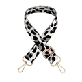 Close-up of leopard print jacquard strap with adjustable golden hardware and lobster clasps - Silver Clasp / Silver Grey Leopard