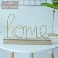Décoration de bureau HOME LED nordique en bois et métal avec guirlande 36x5x22cm - Lampe HOME