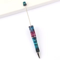 DIY plastic beaded pen featuring creative blue and purple mosaic geometric patterns - 56-Pattern (Mosaic Color)