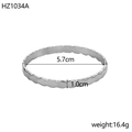Silver finish wavy open bangle bracelet made of stainless steel with a sleek 10mm width - Inner Diameter 5.7cm Width 1.0cm / Silver (Wave)