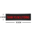 Τακτικό κεντημένο έμβλημα 9.5x2.5cm με κείμενο 'THANK YOU NO LITTERING' - THANK YOU NO LITTERING (Μαύρο/Κόκκινο)