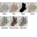 Set of 5 pairs of women's ruffled cotton socks in 7 colors like white and pink - Style 1
