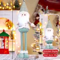 Gnome de Noël vert menthe avec jambes télescopiques réglables de 45 à 70 cm de hauteur - Père Noël Télescopique / 70cm