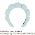 Sky blue bubble sponge headband with woven velvet fabric measuring 17x18x4cm - Terry Cloth Headband / Light Blue