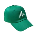 Grüne Baumwoll-Baseballkappe mit weißem M-Stickmotiv und gebogenem Schirm für Damen - Olivgrün (Mr. Stickerei)