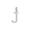 Polished silver stainless steel pendant featuring a lowercase letter j design - Steel J
