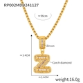 Gold letter Z pendant necklace with zircon micro-pave and box chain for men and women - Letter Z Necklace