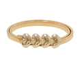 Golden stretch spring waist belt featuring four interlinked heart shaped metal buckles - Four Hearts Buckle Gold (HYY19070)