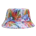 Fashionable outdoor bucket hat featuring colorful leaf prints on canvas material - Colorful Feathers (Pattern 1#)