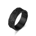 Matte black stainless steel ring for men featuring an engraved Eye of Providence pattern - 10# / Black