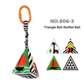 Hanging triangular rattle toy with black and white high contrast patterns for infants - Triangle Rattle Plush Toy