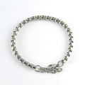 Pulsera de cadena box de acero inoxidable pulido con cierre de langosta en fondo blanco - 5.0mm*21cm / Color Acero