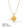 Détails des dimensions du collier zodiaque Sagittaire en acier inoxydable plaqué or 18K - Sagittaire (TN3177-8)