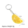 Handgemaakte realistische dumpling sleutelhanger van hars met metalen ring van 5cm - Met Sleutelhanger / 5cm*2.5cm / Helder Geel