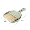 Mini green desktop dustpan and brush set with cute wink face design for table cleaning - Green