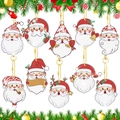 DIY 5D diamond painting keychain set featuring 10 colorful Santa Claus holiday charms - QC071 Santa Claus (10pcs) Single-sided