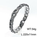 Pulsera vintage para hombre de acero gris con grabados de tótem y eslabón cubano - 22cm / Gris Gunmetal Estilo C (KB150668-KJX)