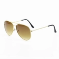 Classic aviator sunglasses with gold metal frame and brown gradient lenses - Gold Frame Gradient Tea Lens