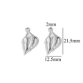 Silver conch shell charms for DIY jewelry making with dimensions 21.5mm by 12.5mm - Steel Color Conch-530