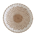 Dettaglio decorazione murale in alghe marine intrecciate a spirale bianco e naturale - 30cm / Decorazione da Parete Intrecciata Mista Stile J