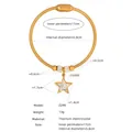 Bracciale a catena serpente in acciaio inossidabile dorato con ciondolo a stella - Bracciale Rigido Oro (Z246)