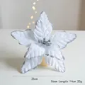 Artificial white poinsettia Christmas flower with silver glitter edges and 25cm diameter - Diameter 25cm / White