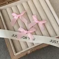 Tres pinzas para el cabello con lazo de satén rosa estilo balletcore dulce y chic - Rosa