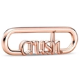 Rose gold connector link charm featuring a stylish hollow crush lettering design - LJQ39-Crush Alphabet Charm-Rose Gold