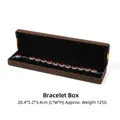 Boîte à bracelets en velours marron avec intérieur noir, taille 20,4x5,2x3,4cm - Boîte à bracelet / Café avec nœud