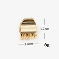 Mini gold metal hair claw clip measuring 1.7cm in height for elegant women hair styling - Gold Claw Shape