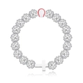 Detail of baseball charm and crystal cross pendant on sparkling rhinestone hip hop bracelet - Silver and White Full Rhinestone Style (Style-3)