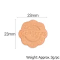 Mini resin flower cookie charm in tan with 'Congrats' text for DIY crafts, 23mm size - Congrats Engraved / Scalloped Round