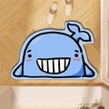 Tappetino da bagno balena blu assorbente con tessuto morbido ad asciugatura rapida - 30x50cm / Balenottera azzurra
