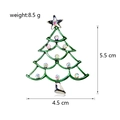 Kerstboom broche in groen metaal met veelkleurige steentjes en een zilveren ster - Holle Strass Kerstboom (C609-A)
