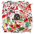 Waterproof PVC Christmas stickers set featuring Santa, snowman, reindeer and tree patterns - 50 Sheets Christmas 9