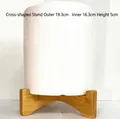 Bamboo plant stand for succulent pots, inner diameter 16.3cm, height 5cm, cross design - The Inner Diameter Of The Cross-shaped Flower Stand Is 16.3 Mm.
