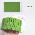 Green wedge sponges for nail art gradients with 24 pre-cut pieces for easy DIY manicure - 24 Pieces / Green