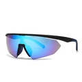 Classic aviator sports sunglasses with matte black frame and blue-purple gradient lenses - Black Frame Blue Lens