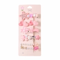 Lot de 5 barrettes roses pour filles avec formes d'étoiles de coeurs et de fleurs - #3 Série Rose