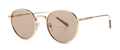 Retro round metal sunglasses featuring rose gold frames and light brown tinted lenses - Gold Frame Transparent Pink Lens