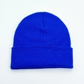 Classic knitted blue beanie for men and women, warm double-layer windproof winter hat - Royal Blue
