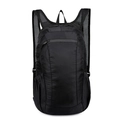 Lightweight black foldable sports backpack in ripstop nylon with mesh shoulder straps - Black