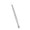 Single silver stainless steel nail pusher tool for cuticle care on white background - Single Silver Pusher (Style E)